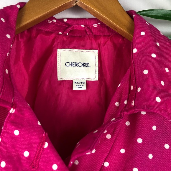 Cherokee Girls Pink Polkadot Coat XL - Picture 4 of 5